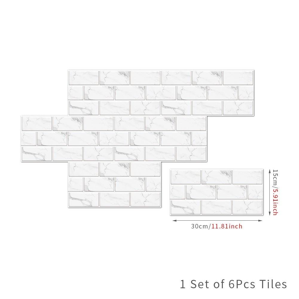 6pcs Self-Adhesive Tile Stickers PVC Self-Adhesive Wallpaper Decorative Wall Stickers  Kitchen