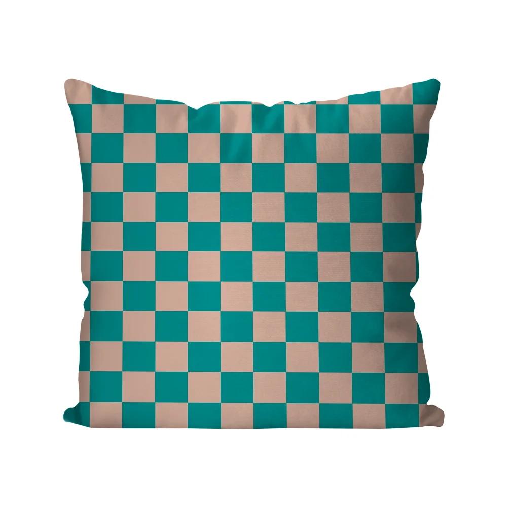 Checkerboard Grid Pillow Case Square Pillow Bedroom Sofa Leisure Comfort Cushion Car Living Room Home Decoration 40X40
