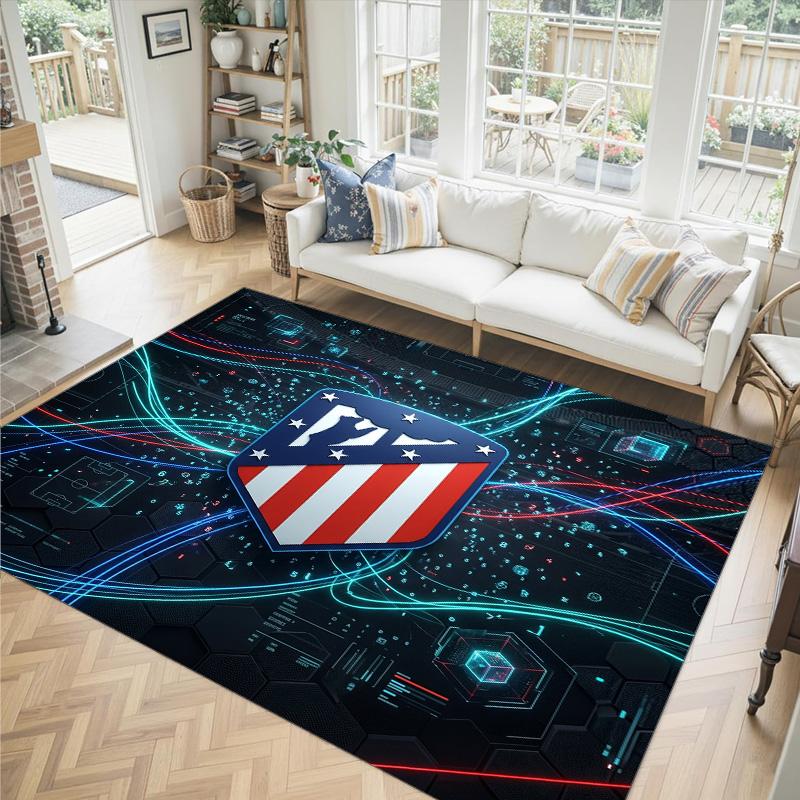 Design Atletico Madryt Kryształowy Aksamitny Dywan Przytulny Nie?Antypoślizgowy Dywan Wzorzysty Do Sypialni Salonu Przedpokoju