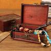 Vintage Wooden Storage Box Small Wooden Storage Chest Trunk Pirate Treasure Chest With Lock Trinket  Jewelry Necklace Decor Box