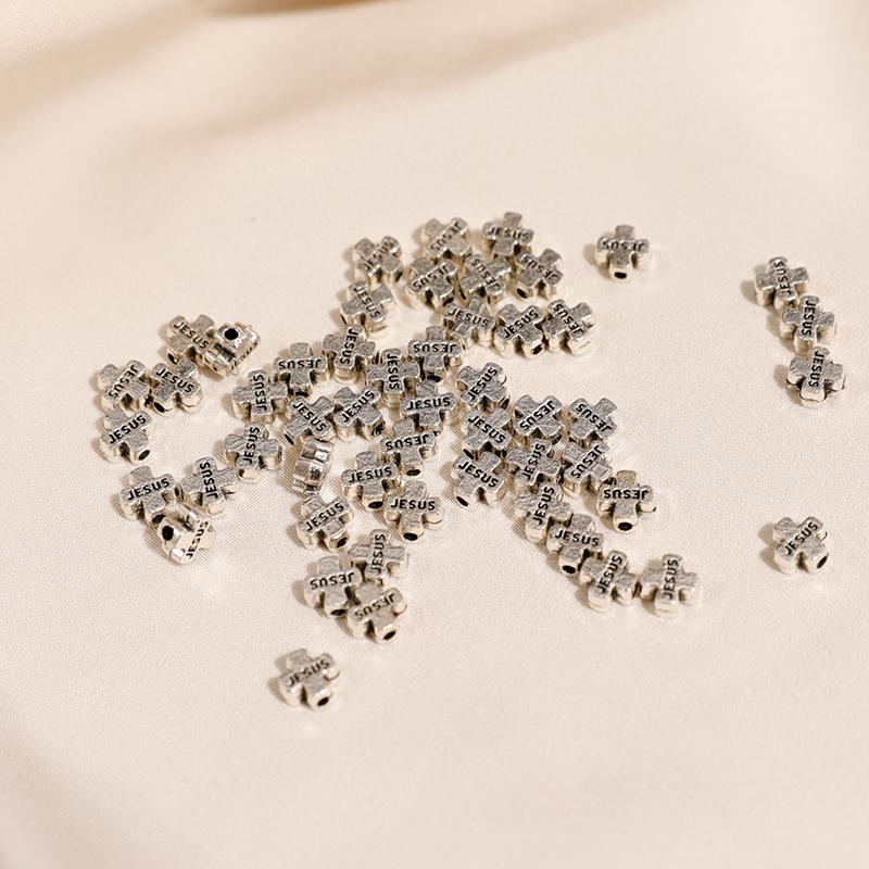 Mărgele Cruce Isus 6mm pentru a Face Brățări Colier Materiale Bijuterii Aliaj Zinc Accesorii Catolic Creștin