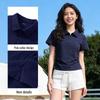 Baleno Women's Pleated Polo Half-Zip Short Sleeve T-Shirt