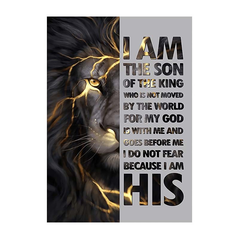 

Lion Motivational Poster Paintings Wall Decor Office Decoration Canvas Inspring Quote Pictures for Living Room 20X30cm Unframed