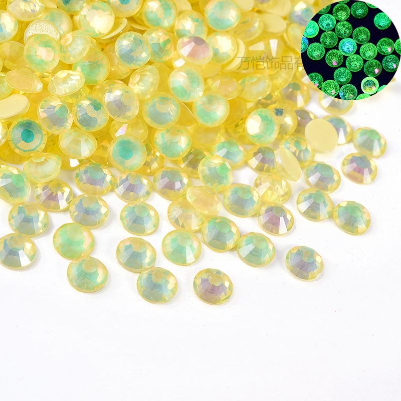 Nagelfräser, leuchtender Proteinglaskristall, flacher Boden, Strassstein, DIY-Nageldesign, Handyhülle, Beauty-Schmuck-Accessoires