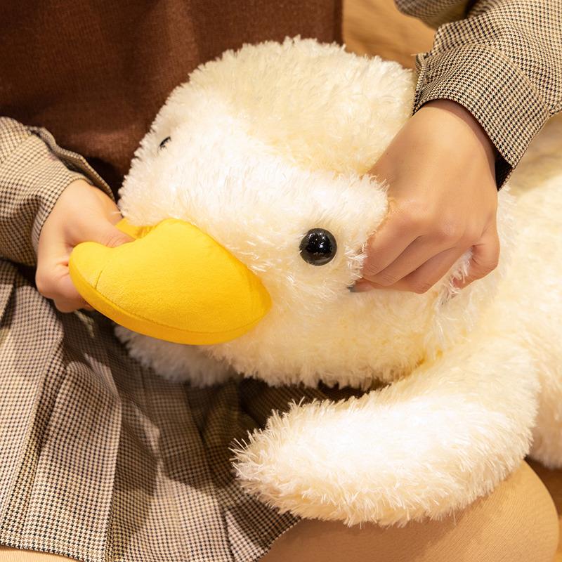 45-75cm Cute Cartoon Yellow Duck Plush Toy Kawaii Party Pose Stuffed Animal Soothing Pillow Handmade Birthday Gift for Kids