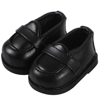 AXLUCE Peluş Oyuncak - Ayakkabılar - Peluş Giysiler - 20cm Deri Ayakkabı Bebek Loafer'lar (Siyah)