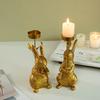 Elegant Easter Bunny Candle Holder Resin Candle Stand Romantic Decor Easter Decoration  Home Decor