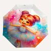 Ballerina,Watercolor Automatic Folding Umbrella 8 Ribs Lightweight Design, Durable Iron Frame, Compact and Portable, Ideal Birthday or Chr