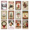 Weihnachtsdekorative Weinflaschenetiketten mit Vintage-Design für Feiertags-Partydeko