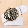 Womens Genuine Leather Belt Smooth Buckle Vintage Ethnic Style Versatile Daily Wear