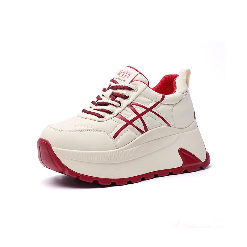 Autumn and winter new trendy thick-soled heightening CM little white shoes women's super fire versatile muffin casual sports Forrest Gump shoes