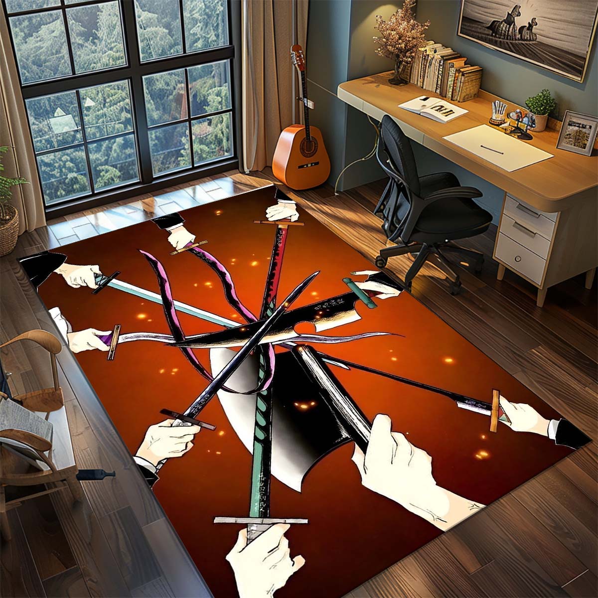 

Demon Slayer Anime Rug Carpet Large Area Rug Non Slip Washable Floor Mat Gamer Room Bedroom Home Decor 60x90cm