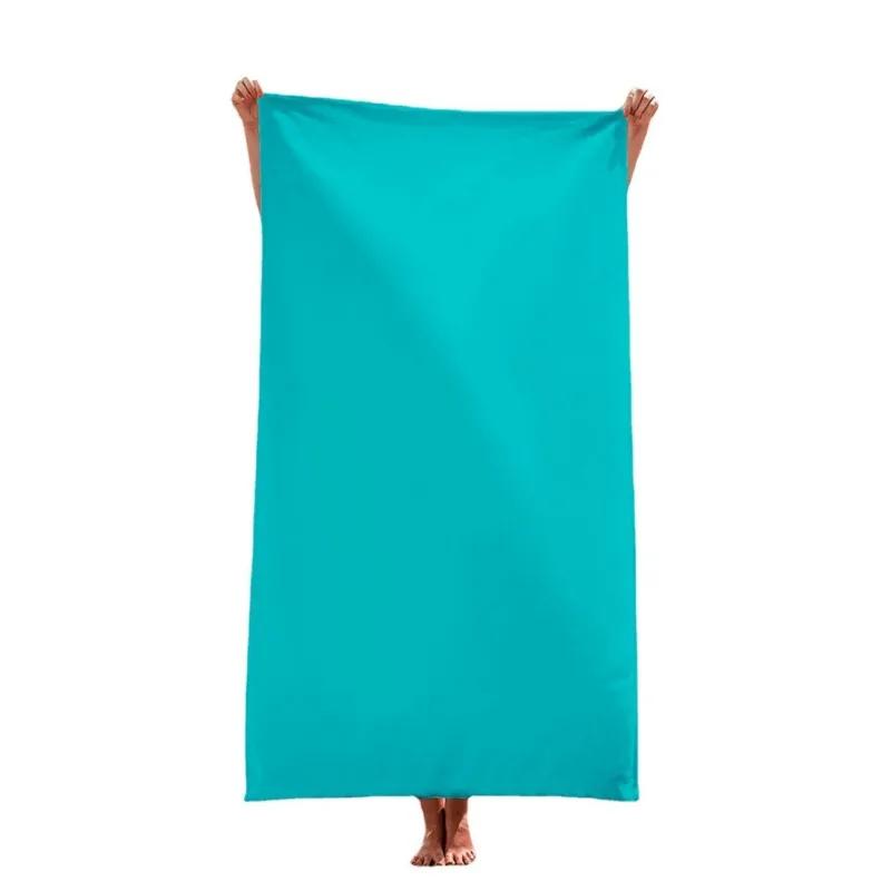Double-sided Velvet Bath Towel Beach Towel Rectangular Beach Towel Soft and Comfortable Solid Color Beach Towel