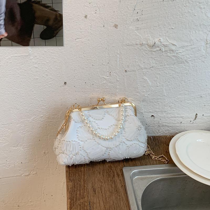 Blumenverschluss Perlen Handtasche, Clutch Tasche, Ketten Tasche, Beutel Tasche Aus Muscheln