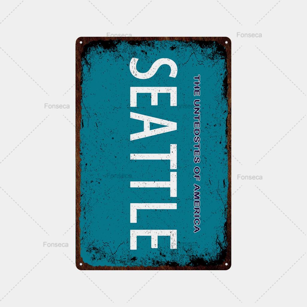 Place Name Sign Metal Sign Vintage Tin Sign Plaque Metal Bar Retro Wall Decor Bar Club Man Cave Metal Poster