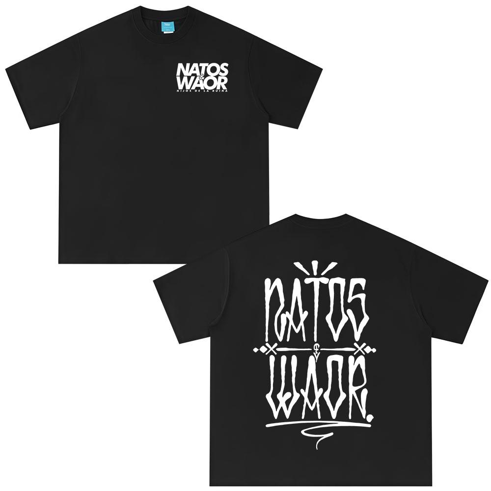 Rapper NATOS WAOR Tour 2025 T Shirts Men Women Vintage Hip Hop T-shirts Cotton Casual Oversized Short Sleeve T-shirt Streetwear