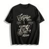 Vintage Bike Cafe Racer Graphic Tee Motorcycle Enthusiast Top Pure Cotton T-shirt