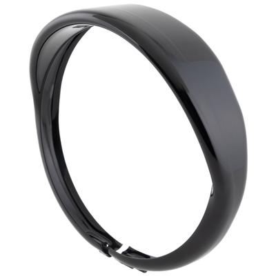 Kijima HD-01557 Motorcycle Parts Headlight Bezel Visor Style 5-3/4 Inch for Harley Steel Black Finish