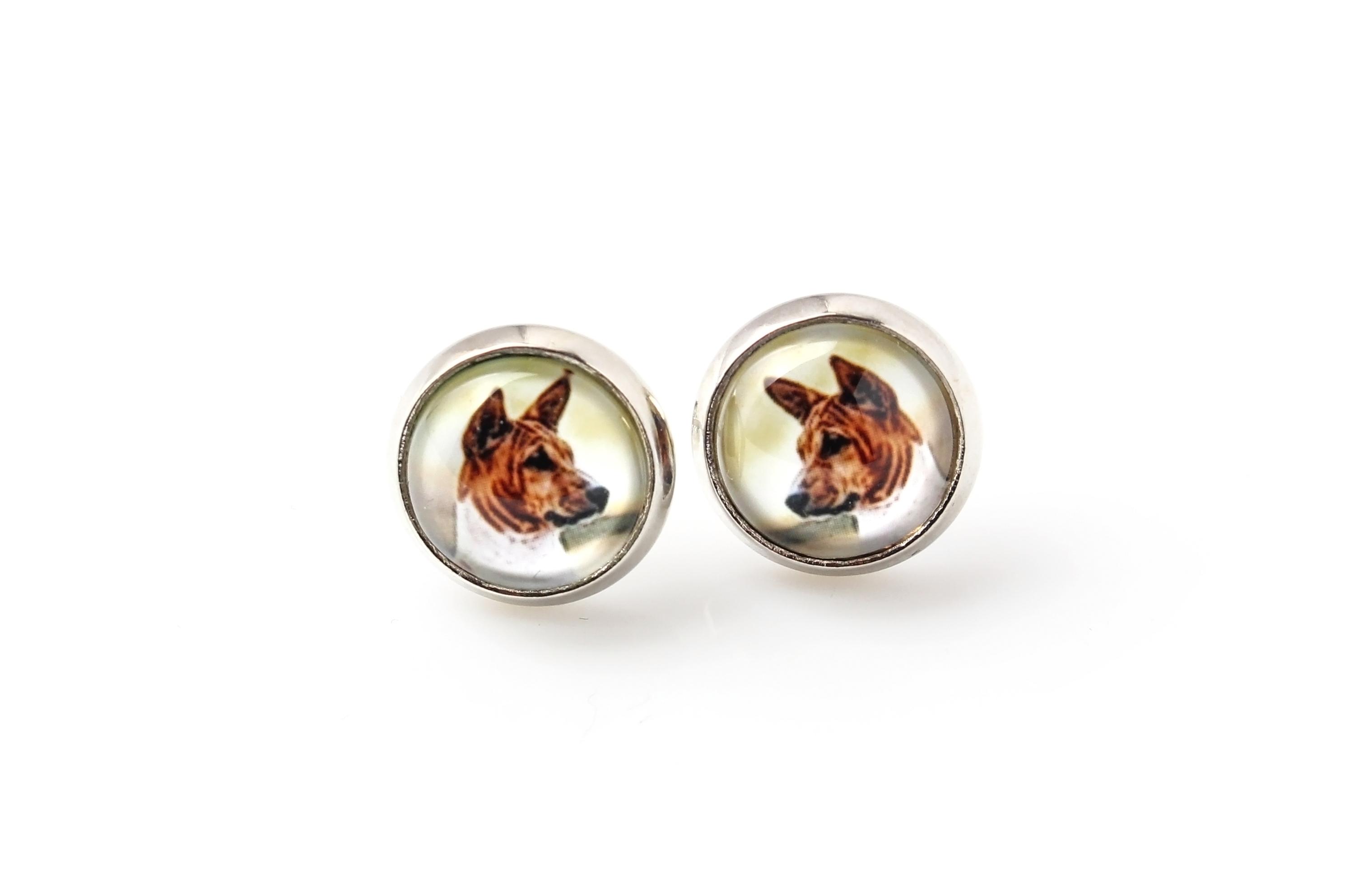 

Basenji, African bush dog, Congo dog - earrings your photo handmade, own photo, jewelry from the Art.-Dog brand срібний