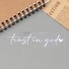 Trust In God Heart Car Rear View Mirror Sticker Decal Faith Bible Verse Christian Church Auto Vehicle Bumper Decor