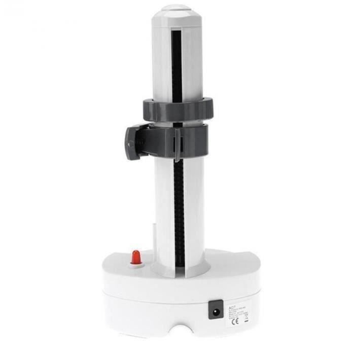 Automatisk frukt- och grönsaksskalare - Vit - ABS och rostfritt stål - Drivs med 4 AA-batterier