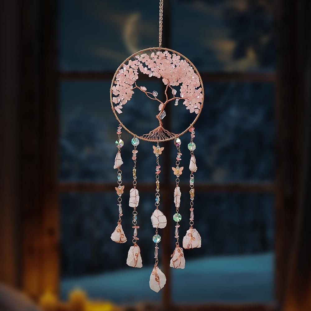 Factory Price Charm Natural Crystal Wind Chime Healing Wind Chime Hanging Ornament Car Decoration Easter Day Gift Sun Catchers