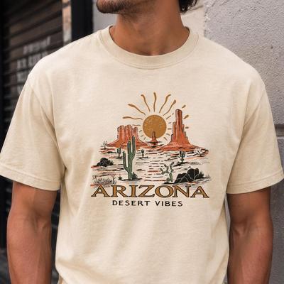 Maglietta Arizona Desert Vibes e t-shirt per bambini, Maglietta Cactus Vintage, Maglietta Unisex Retro Southwest e t-shirt per bambini, Comfort Colors®