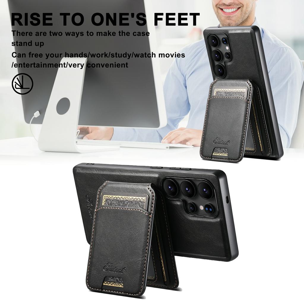 SUTENI H15 For Samsung Galaxy S25 Ultra Case Compatible with MagSafe Detachable Card Holder Phone Cover