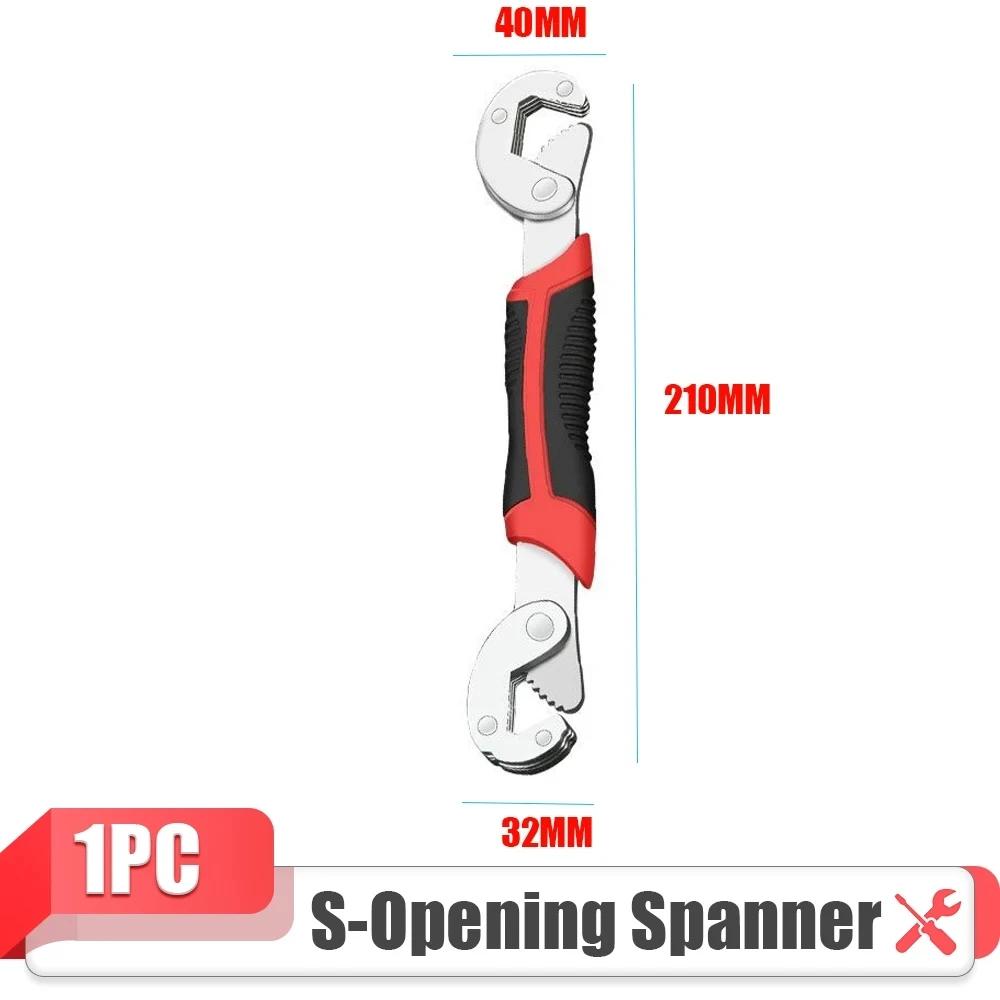 Adjustable Open End Wrench Multifunctional 9-32mm Universal Pipeline High Carbon Steel Wrench Set Manual Hardware Grip Tools Set