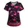 Women's V Neck Fashion Casual Valentine's Day Printed Tops Dry-nurse Top