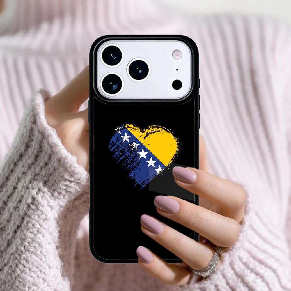 flag of bosnia and herzegovina Phone Case For Apple iPhone 17 Air 16E 15 14 Plus 13 12 11 Pro Max Mini Funda Cover