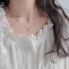Moonlight Glazed Butterfly Necklace in S925 Sterling Silver - Sweet Heart Tassel Clavicle Chain