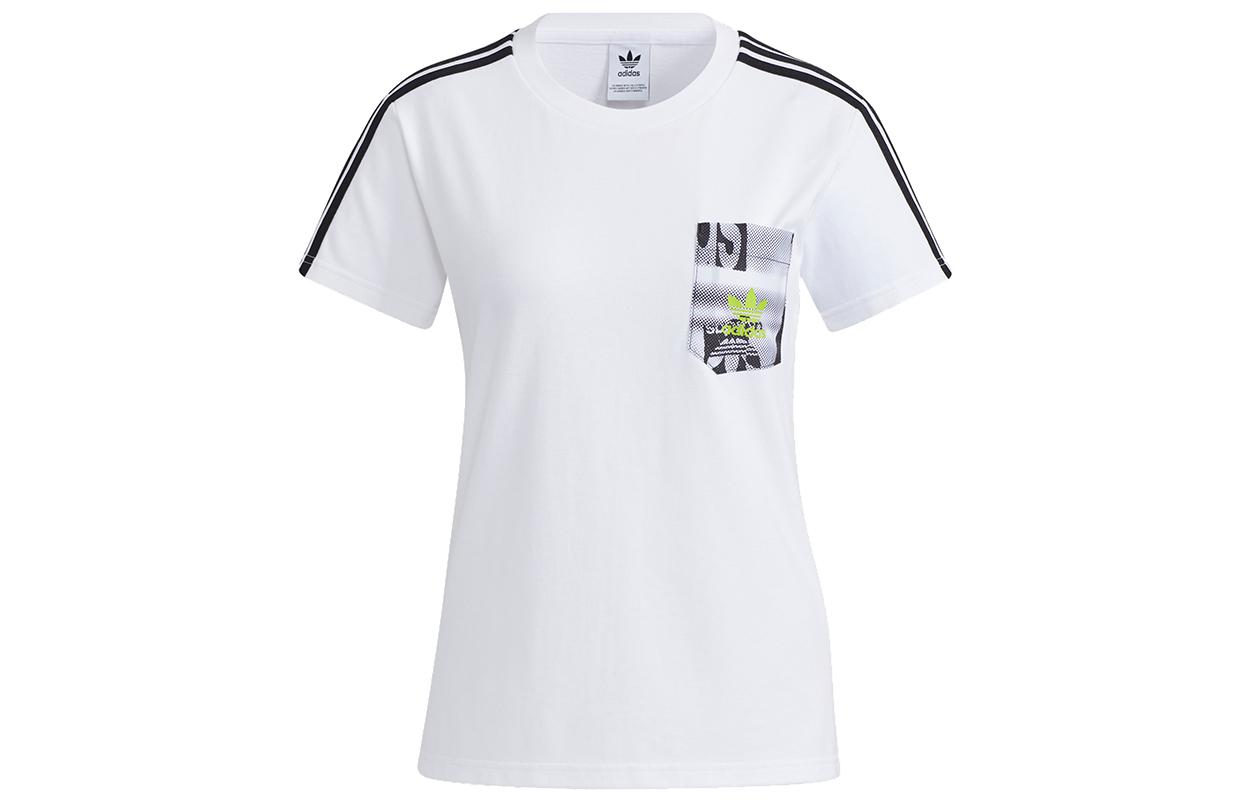 Adidas Originals Drop Shoulder Sleeve T Shirt Women s White HA1492 36