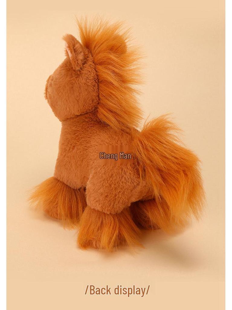 Brązowa Pluszowa Lalka Koń Dzikus - Prezent Urodzinowy dla Dzieci, Chłopców i Dziewczynek