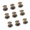 20pcs Flat Head Copper Brass Screws Nuts Nails Rivets Leather Cap Accessory