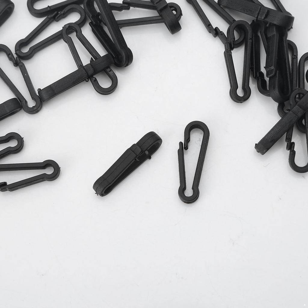100 Pieces Mini Plastic Carabiner Hooks Buckle Clips for Paracord Keychain Bag Strap Parts