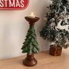 Retro Christmas Tree Candle Holder Ornament for Festive Home Decor