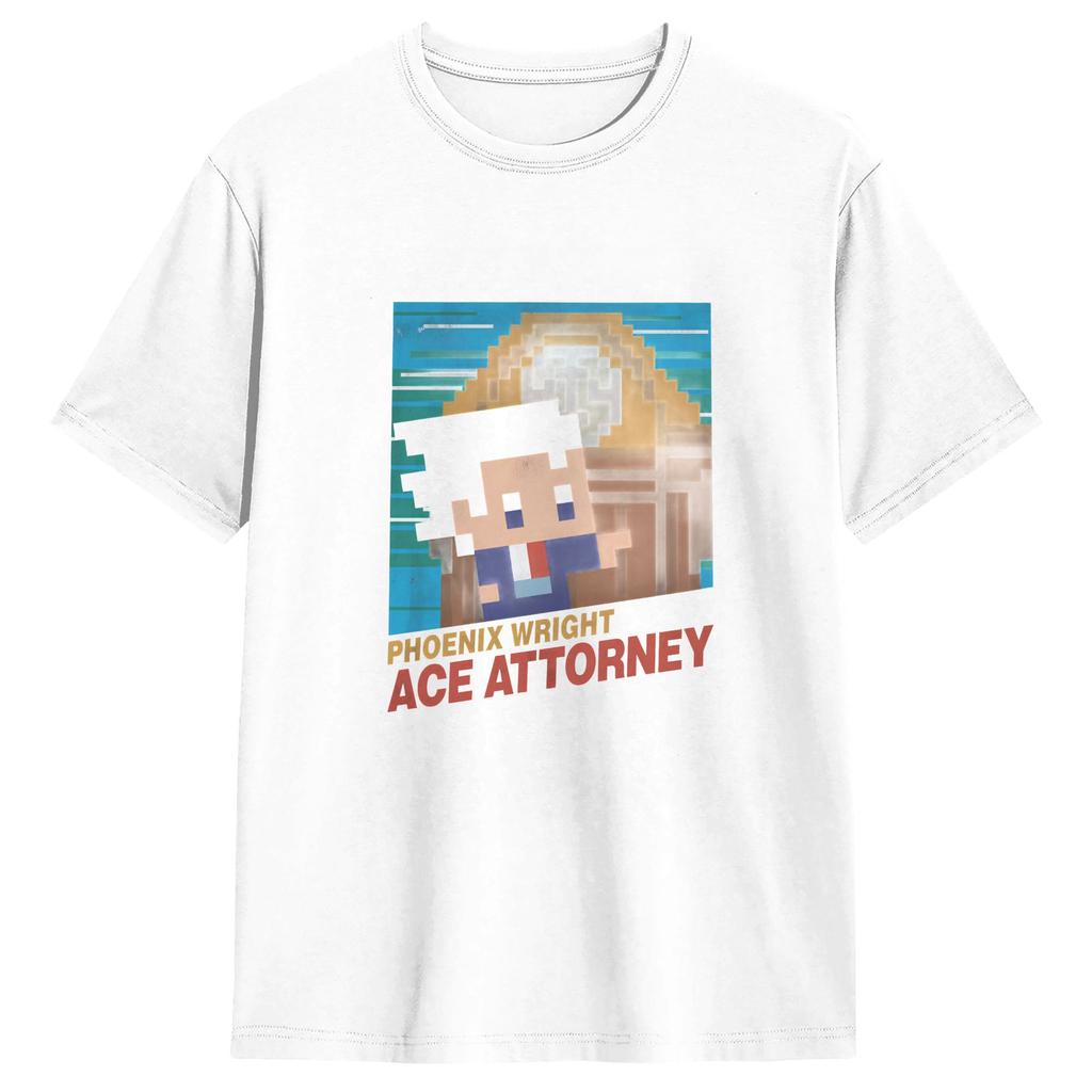 Ace Attorney Tshirt Summer Harajuku Tshirts Unisex Cotton O Neck Oversize Clothes Short Sleeve Awesome Tops