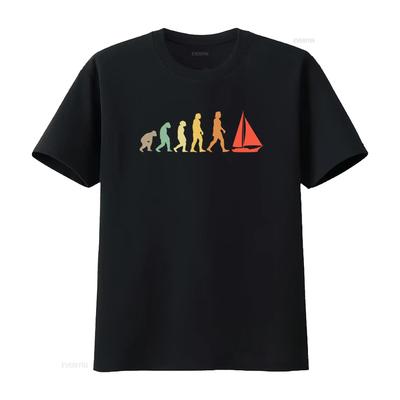 T-shirt Sailing Evolution pour Homme Imprimé Drôle Amoureux Papa Design Cool Lavage Vintage Polyvalent Décontracté Extensible homme Élégant