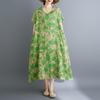 Short Sleeve Plus Size Cotton Vintage Floral New In Dresses for Women Casual Loose Long Summer Dress