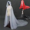 Ghost Cosplay Bride Adult Hooded Cape Cloak Gauze Material Women White Red Black