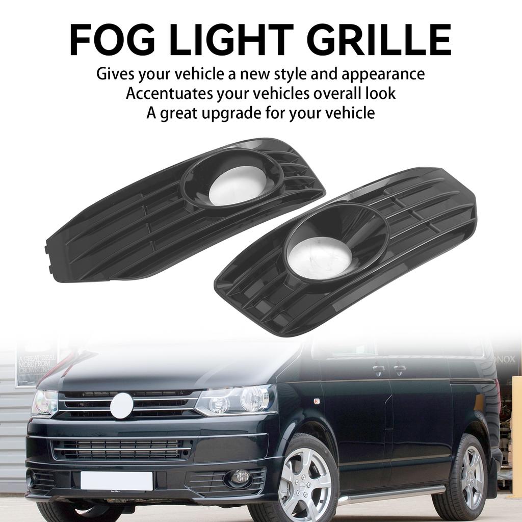 Fog Lamp Light Cover Insert S-line Grille Fit VW T5 T5.1 2010-2015 Gloss Black