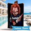 Custom Name Chucky's Bloody Tale Beach Towel Microfiber Beach Towel, Lightweight and Quick-Dry, for Summer Travel, Swimming Pool Gift