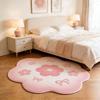 Bunte Blumenteppiche für das Wohnzimmer Flauschig Weicher Schlafzimmer Dekor Teppich Unregelmäßige Form Nachttischteppich Zuhause Dicke Plüsch Bodenmatte