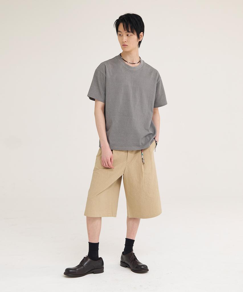 Akesi Crude Pig-Dyed Crop Short Sleeve Tee_Vintage Grey