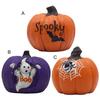 Halloween Pumpkin Figurine Spooky Bat Ghost Spider Web Pumpkin Statue Resin Tabletop Decoration for Home Mantel Shelf Decor