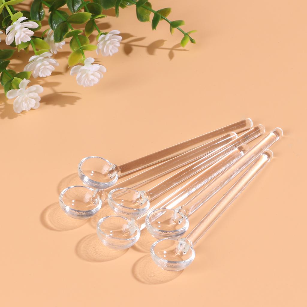 6 PCS Gold Tea Spoon Bebidas Mini Coffee Spoons Mug Teaspoons Baby Stirring Sugar Glass Flatware Long Handle Set Test Tube