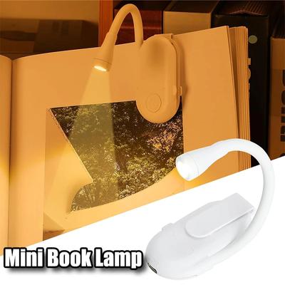 Lampe de Lecture Mini Rechargeable USB LED Dimmable Chambre Protection des Yeux Lampe Livre Pliable à 360° Portable Clip Support Veilleuse