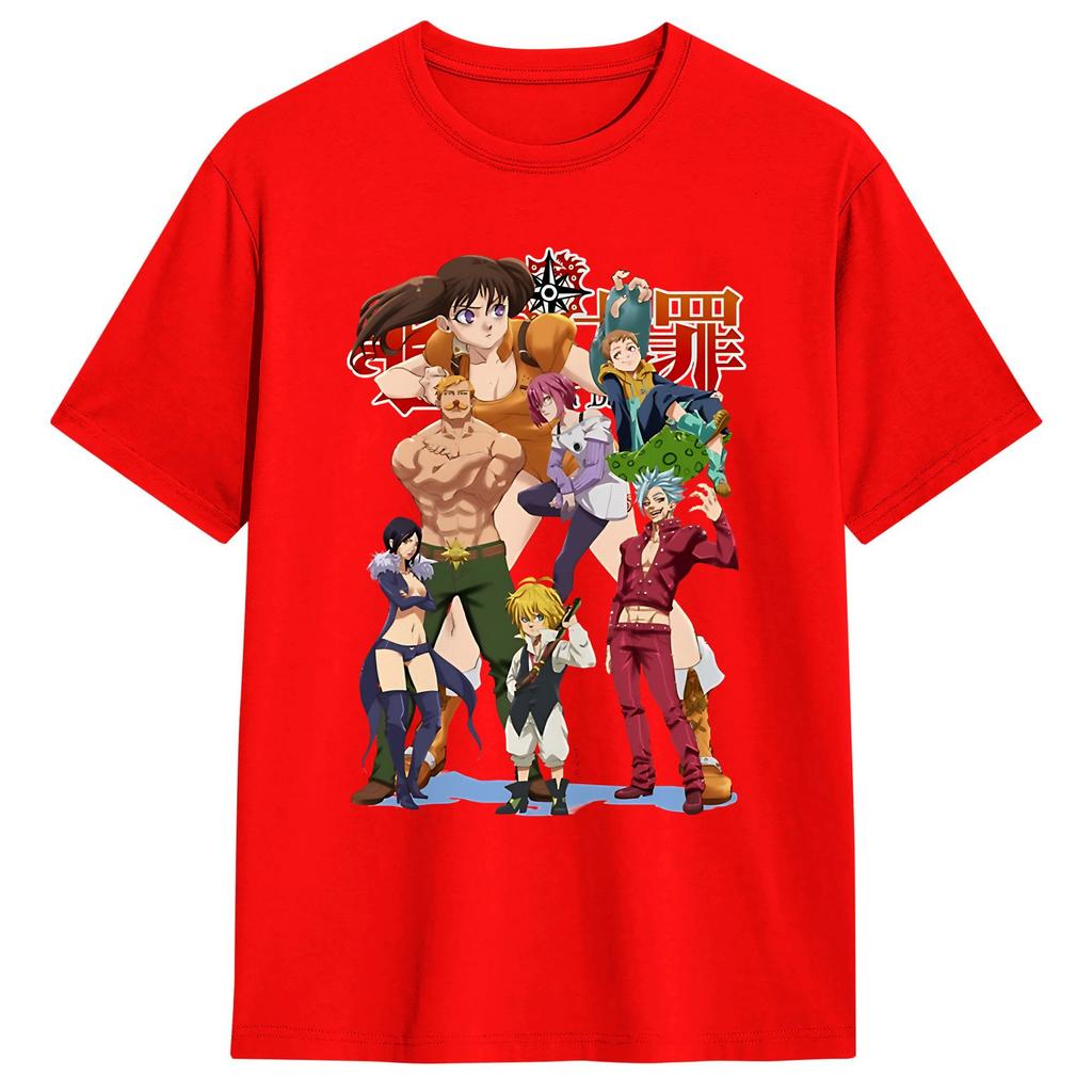The Seven Deadly Sins Anime TShirt Summer Leisure T Shirts Cotton ONeck Oversized Top Tees Short Sleeve Awesome Tshirt