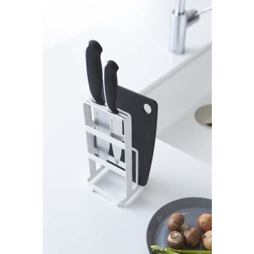 Yamazaki Jitsugyo Knife & Cutting Board Stand Plate White 2436